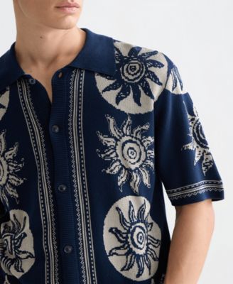Men's Jacquard Short-Sleeve Shirt