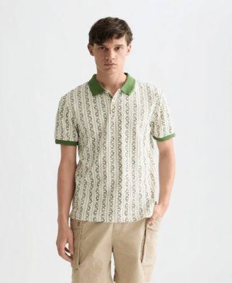 Men's Micro-Printed Regular-Fit Polo Shirt