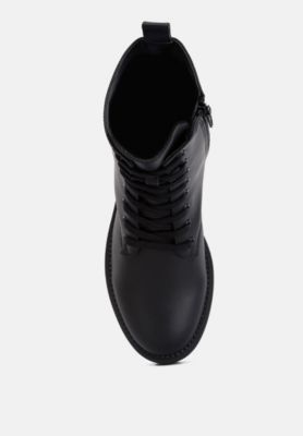 Womens Forter Faux Leather Lace Up Boots