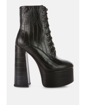 magdalene croc high heel platform boots
