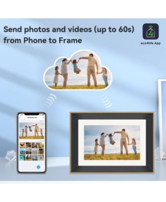 10.1" WiFi Digital Photo Frame with Photos/Videos sharing - with Wood Frame
