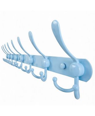8-Triple Hook Heavy Duty Blue Coat Rack for Entryways