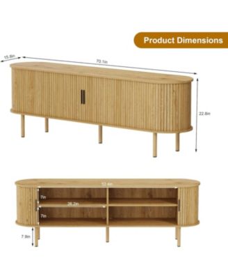 TV Stand, Modern TV Console Table with Storage Compartment and Sliding Door