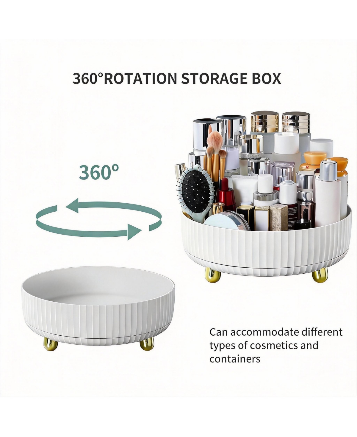 Yigii 360 Degree Rotating Makeup & Skincare Organizer for Vanity Desk