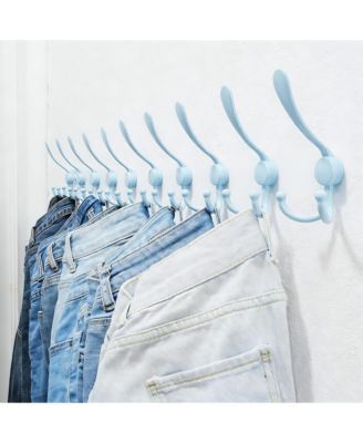 5-Tri Stainless Steel Coat Rack, Heavy Duty, Blue, for Entryways & Bathrooms