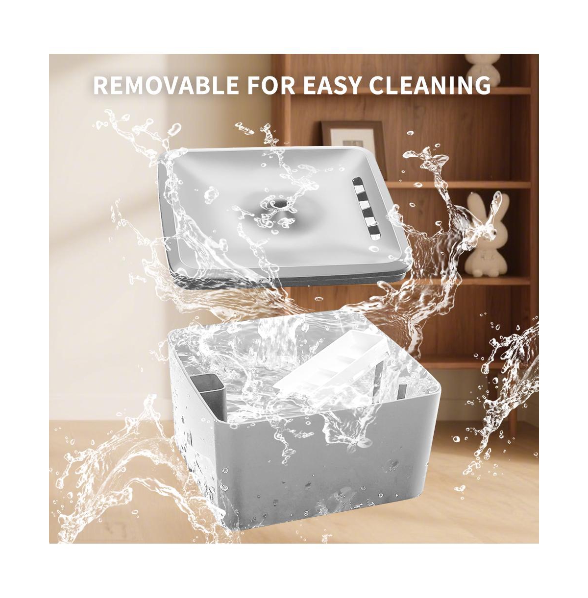 Aostirmotor Automatic Pet Waterer with Circulation, Square Fountain Cat Bowls, 3800ml/3.8L for Cats