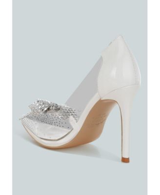 Women's Erika Metallic Embellished Clear Pumps