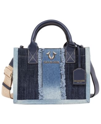 Frayed Denim Modern Tote with Removable Strap