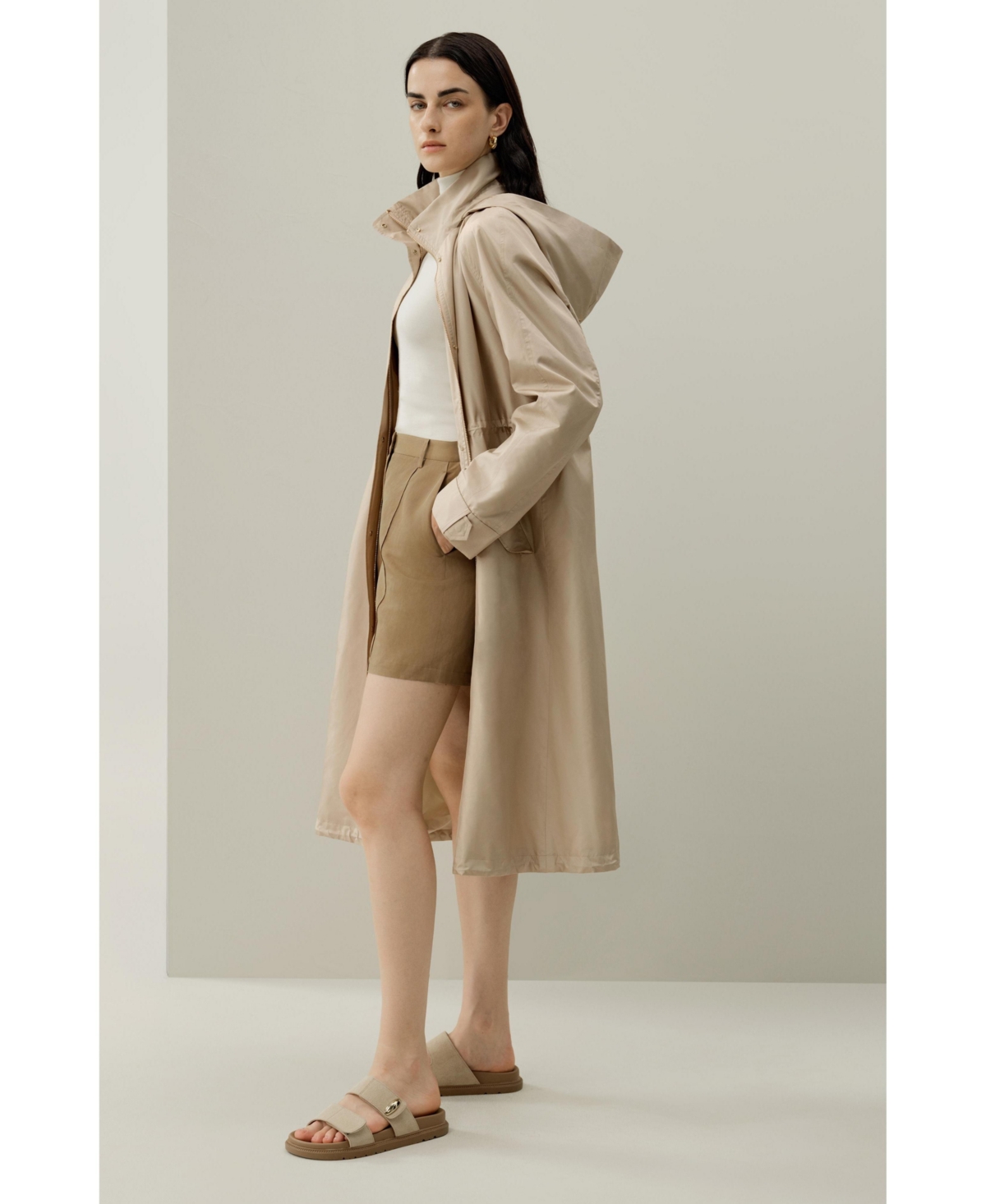 Lilysilk Women's Silk Taffeta Water-Repellent Urban Coat