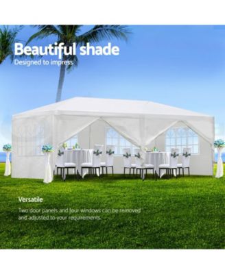 10x20 Ft Outdoor Wedding Party Canopy Tent with 6 Removable Sidewalls Ropes and Stakes for Events Gatherings