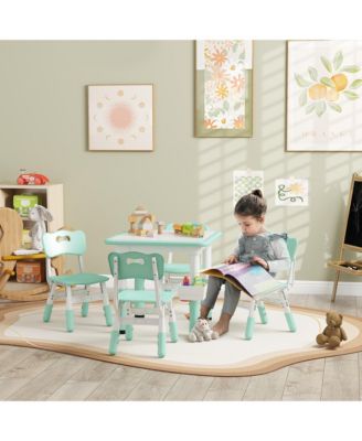 Height Adjustable Toddler Table and Chair Set with Storage Box