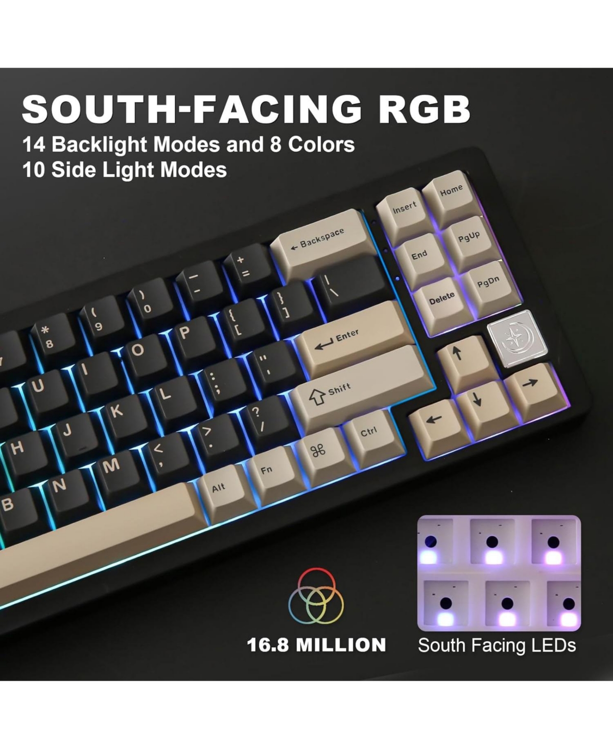 Lofree AL71 75% Mechanical Keyboard,Full Aluminum Cnc,Hot Swappable Gasket,2.4GHz Wireless BT5.0/Usb-c Wired,Nkro Programmable Rgb Backlight Creamy