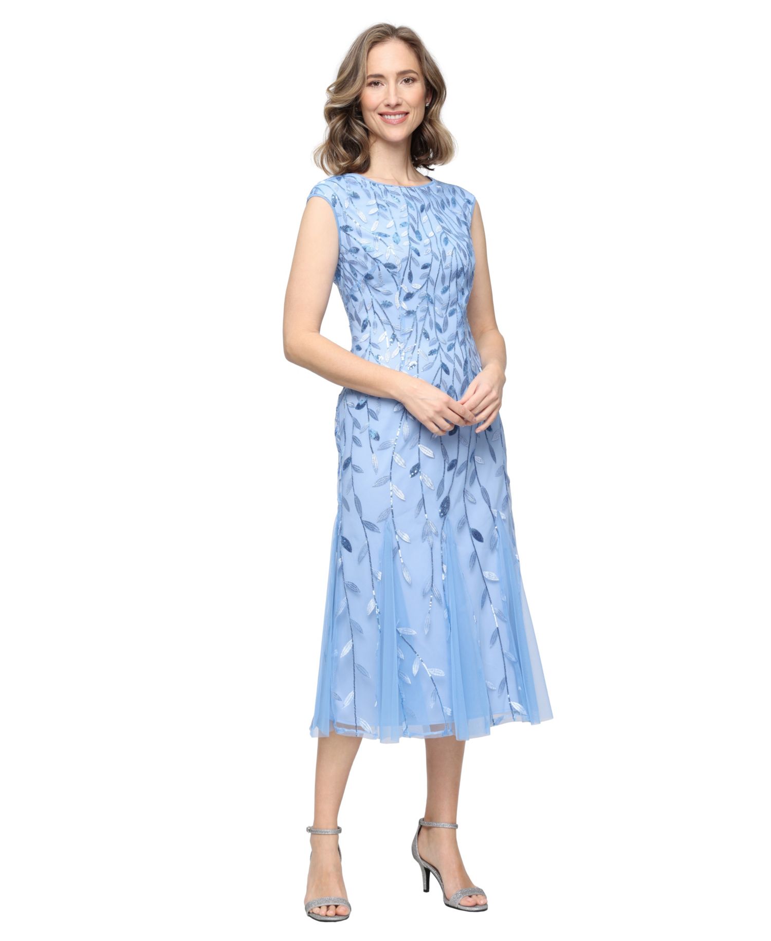 Petite Embroidered Midi Dress