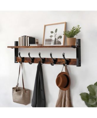 YIGII 29" Wall-Mounted Coat Rack with Shelf, 80 lbs Capacity, Space-Saving