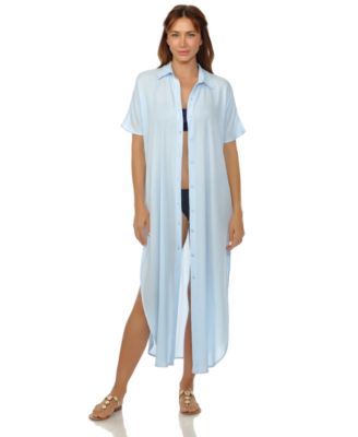 Women's Button-Down Maxi Dress Cover-Up 