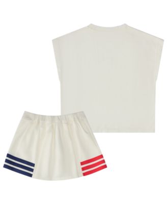 Baby Girls' sleeveless Box T-Shirt and Pleated Skort, 2-Piece Set