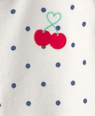 Baby Girls' Cherry 2-Way Zip Sleep & Play Pajama