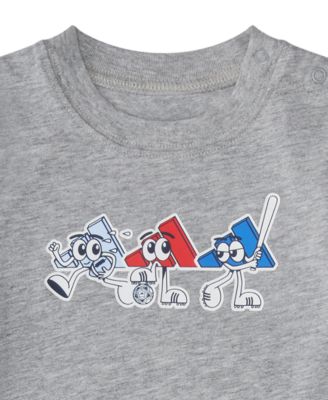 Baby Boys' Short-Sleeve Graphic Shortie Heather Romper