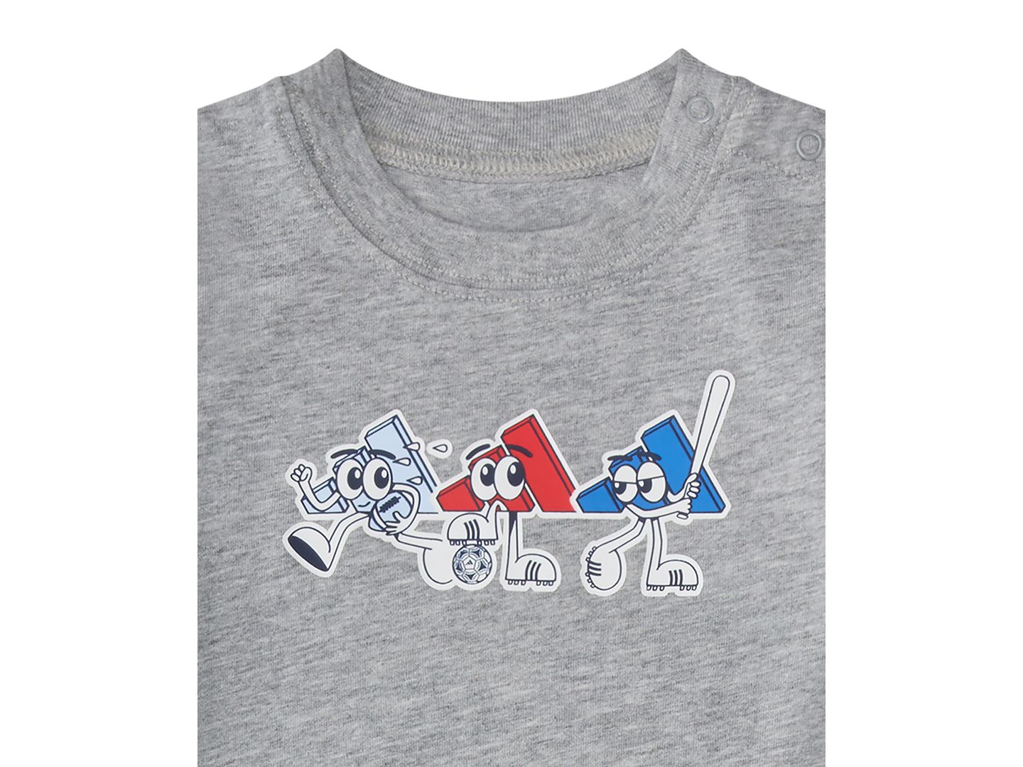 Комбинезон adidas Short-Sleeve Graphic Shortie Heather Romper для мальчиков-малышей, цвет: Средний серый меланжевый — фото 3