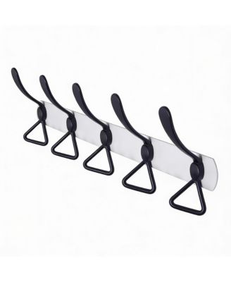 Heavy Duty 5-Tri Hook Wall Rack for Coats, Hats, Towels