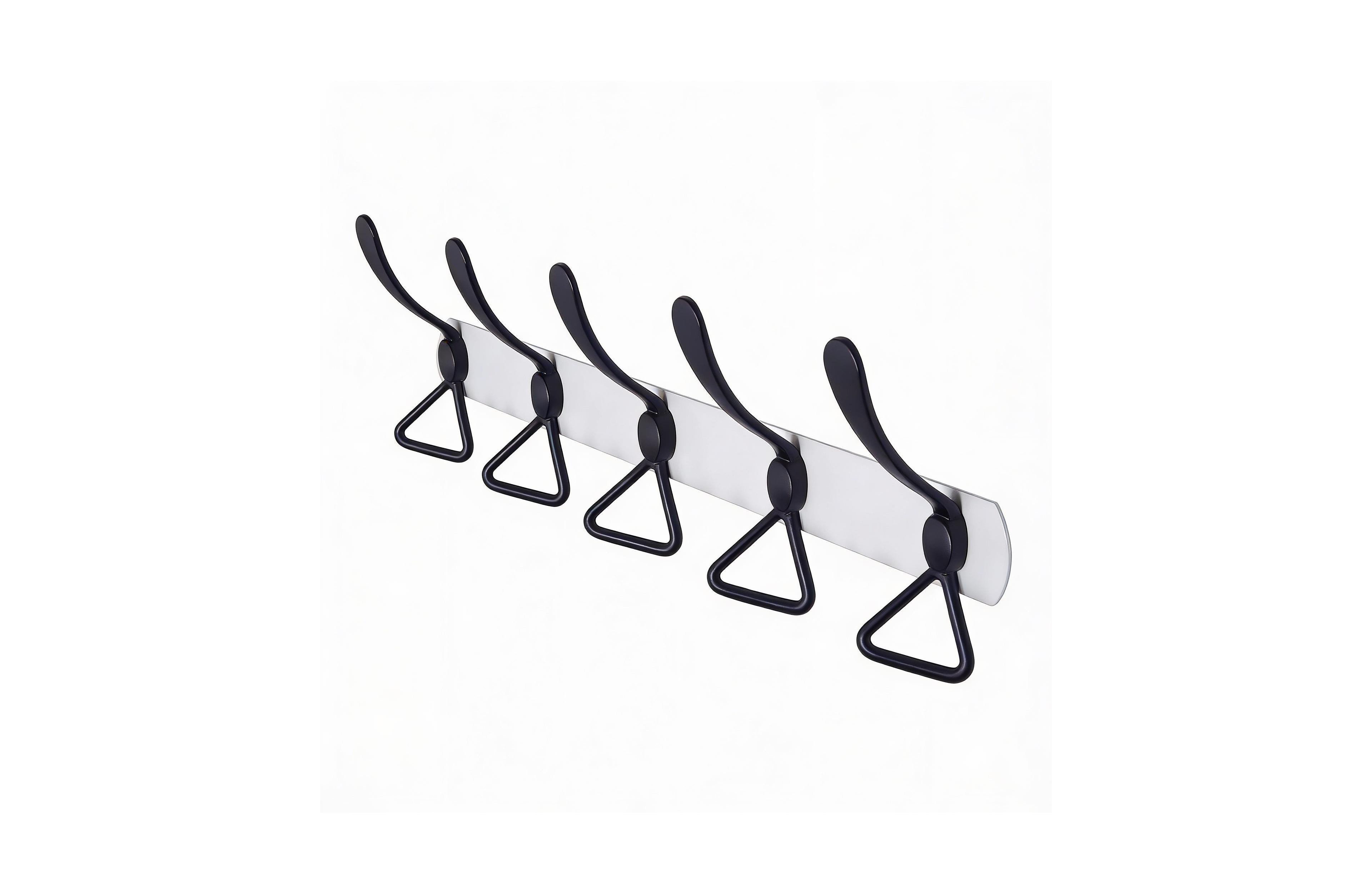 Yigii Heavy Duty 5-Tri Hook Wall Rack for Coats, Hats, Towels