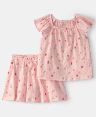 Girls' Toddler 2T-5T Strawberry Top and Skort, 2-Piece Set