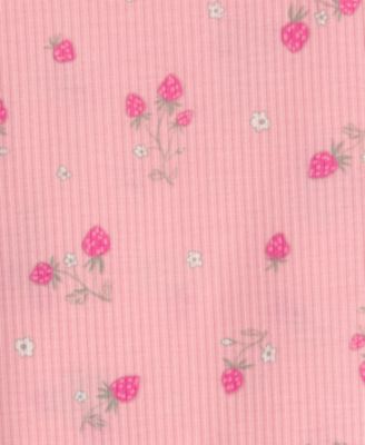 Girls' Toddler 2T-5T Strawberry Loose-Fit Top and Pants, 2-Piece Pajama Set