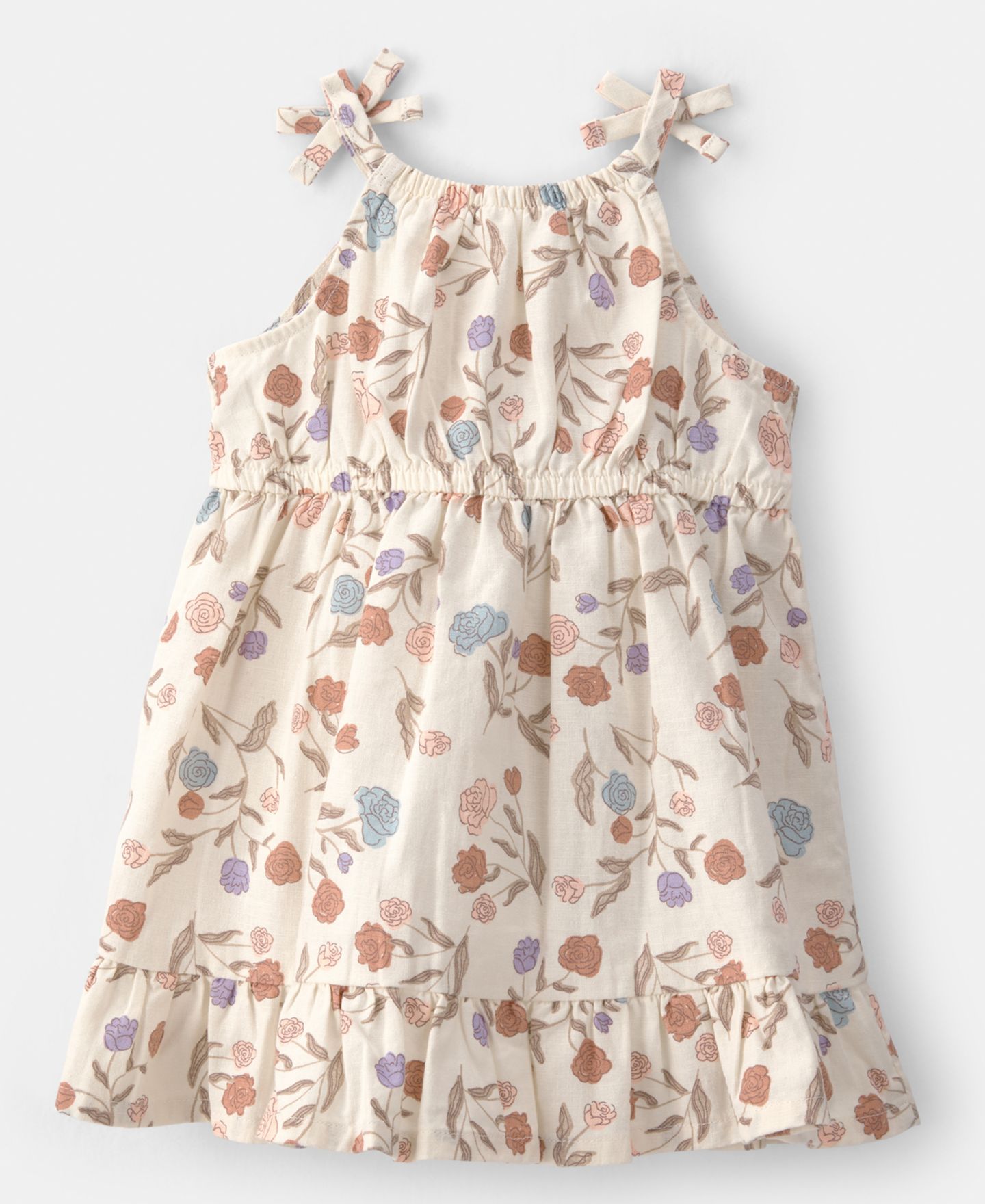Платье Carter's Floral Sleeveless для девочек-малышей, цвет: Бежевый — фото 2
