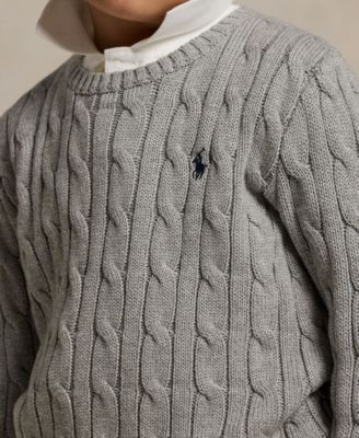 Boys 2-7 Cable-Knit Cotton Sweater