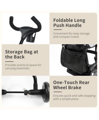 7-in-1 Toddler Tricycle Stroller with Adjustable Handle, Rotating Seat & Canopy