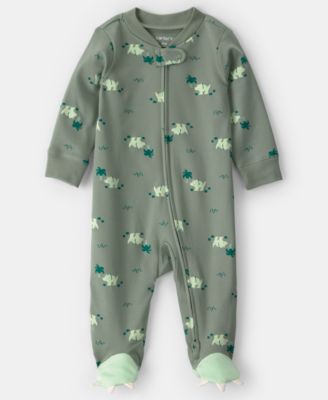 Baby Boys' Dinosaurs Two-Way Zip One-Piece Pajama