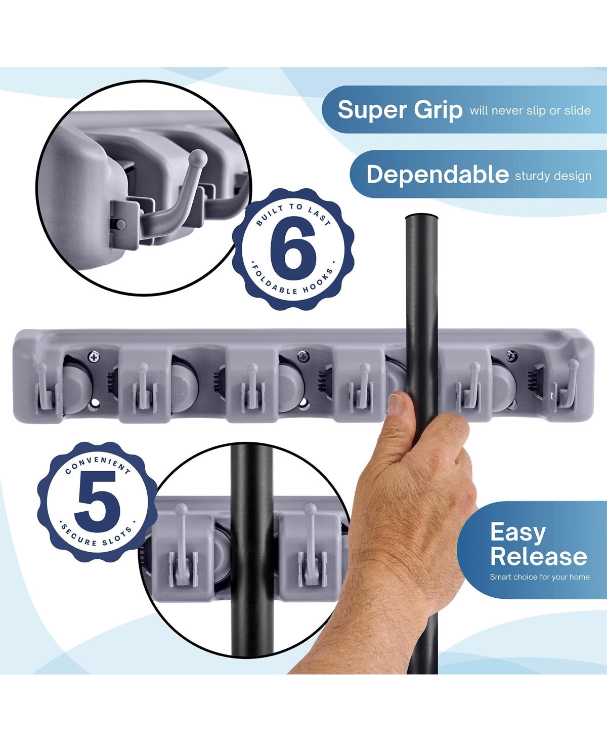 Sorbus 16 Inch Wall-Mounted Garage & Garden Tool Organizer - Holds Up to 11 Items - Ideal for Garage, Shed, Garden