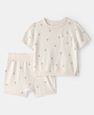 Baby Boys' Sailboat Sweater Top and Shorts, 2-Piece Set