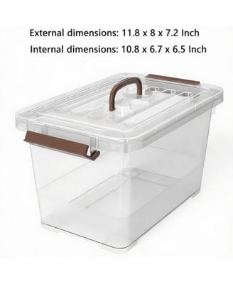 6-Pack Clear 7 Quart Stackable Storage Bins with Latches