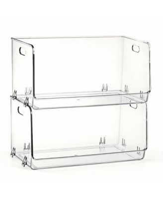 2 Pack Stackable Clear Storage Bins for Kitchen &amp Home