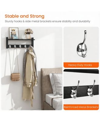 Stylish Wood Coat Rack with Shelf for Hanging Coats Hats Decor