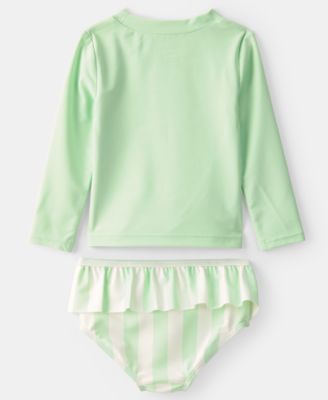 Baby Girls' Vacay Mode Rashguard Swimsuit, 2-Piece Set
