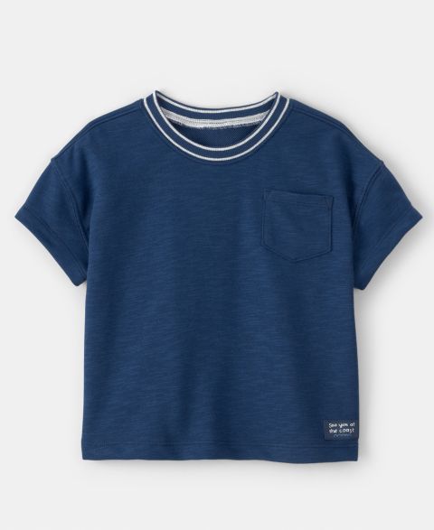 Футболка Carter's French Terry Pocket Short-Sleeve T-Shirt для мальчиков-малышей, цвет: Синий