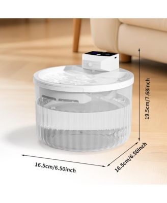 Touch-Free Automatic Pet Waterer, 2L Smart Sensor Fountain with Continuous Fresh Water for Cats, White