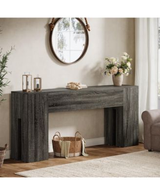 71-Inch Long Console Table for Entryway, Farmhouse Sofa Console Behind Couch