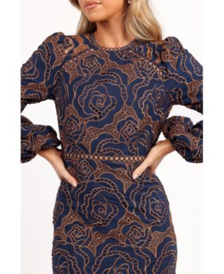 Women's Pierre Long Sleeve Lace Maxi Dress