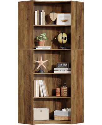 6-Tier Corner Bookshelf, 70.9" Tall