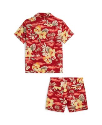 Boys' 2-7 Floral-Print Shirt & Shorts, 2-Piece Set