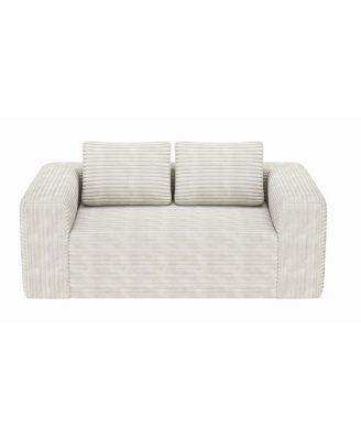 Sofa in a Box Memory Foam 2-Seater Corduroy Couch, Easy Transport