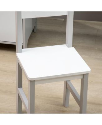 Toddler Writing Desk and Chair Set with Whiteboard and Storage