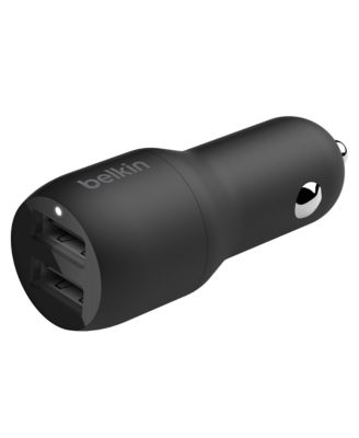 BoostCharge Dual USB-A Car Charger 24W and USB-A to USB-C Cable