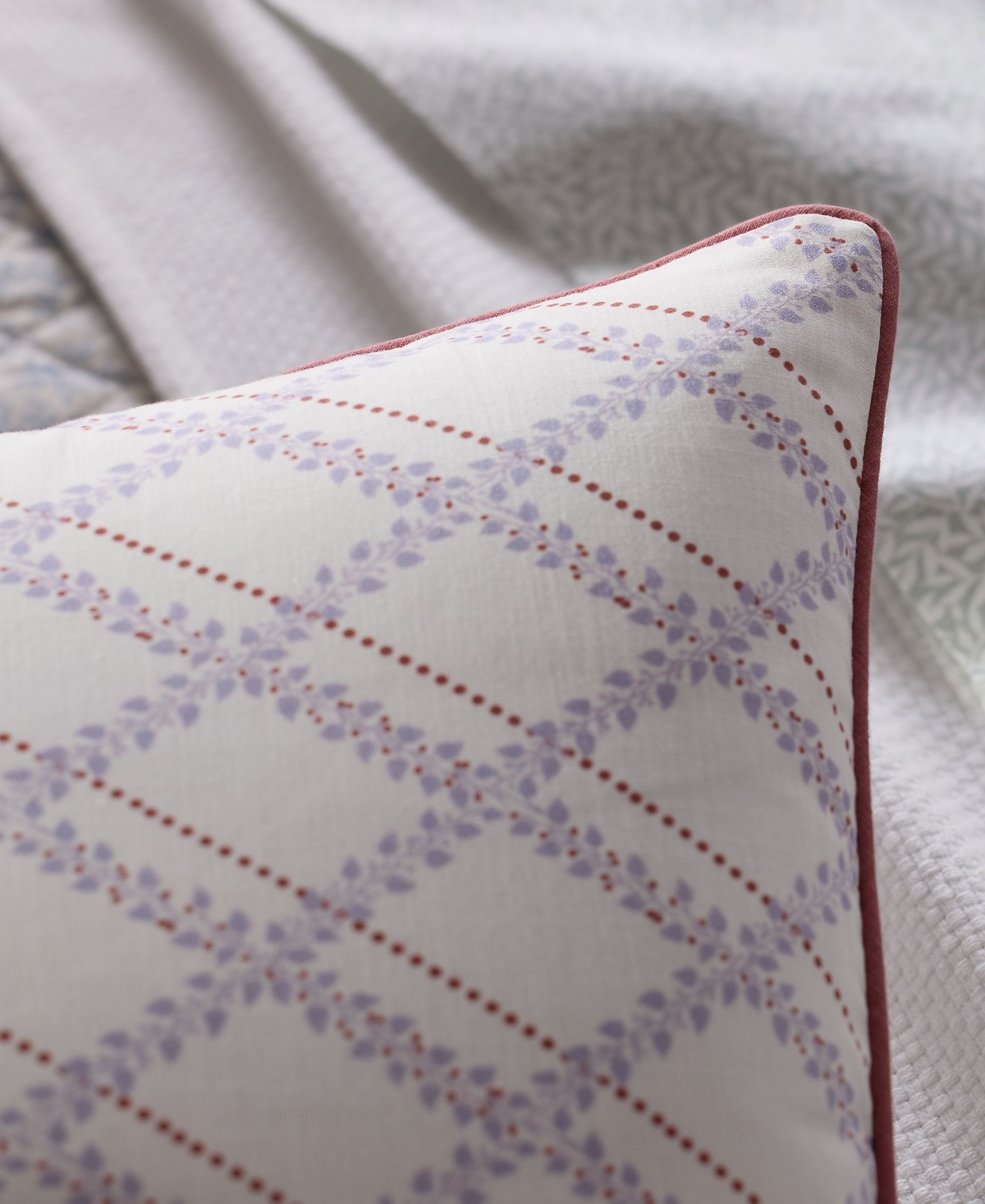 Lauren Ralph Lauren Madeline Contrast-Piped Decorative Pillow, 18" x 18"