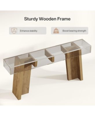 70.9-Inch Long Console Table, Farmhouse Narrow Entryway Table Behind the Couch