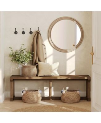 59" Farmhouse Entryway Bench, Bed Seat