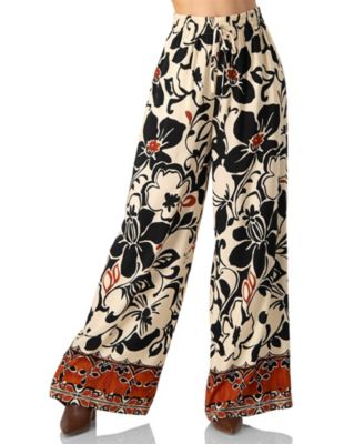 Women's Floral Wide Leg Trousers